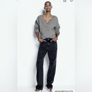 Women’s H&M Grey Bead Detail Sweat Size Medium